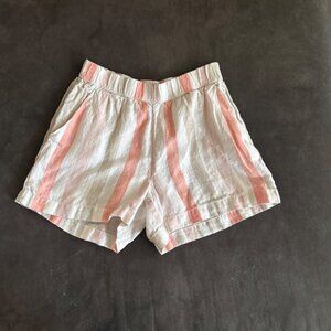 Saks Fifth Avenue Striped Linen Shorts XS